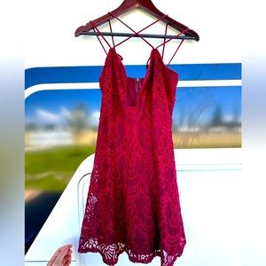 Maroon Lace Dress Like New. Size Small!